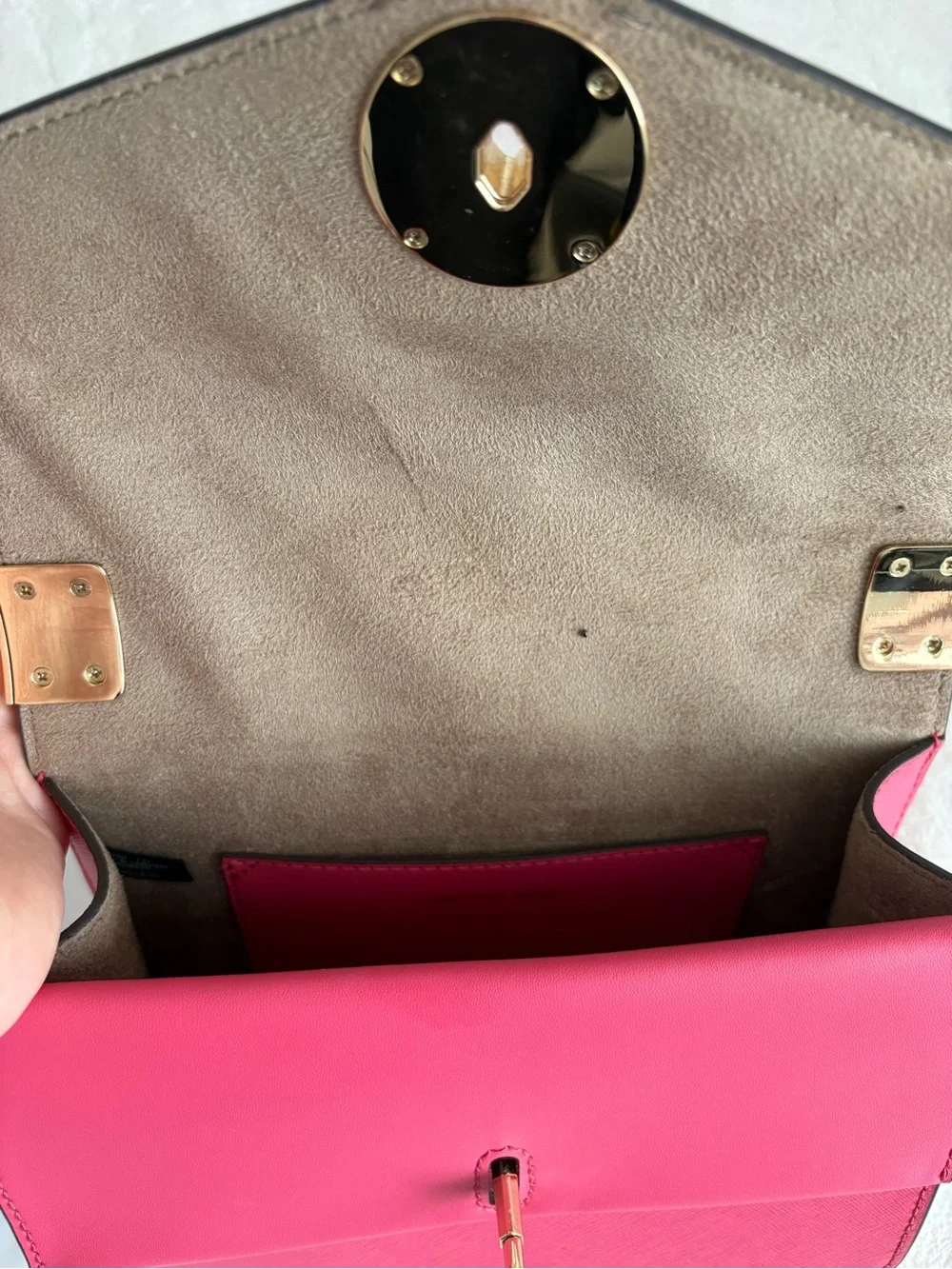Michael Kors Pink Saffiano Leather Chain Crossbody Bag + Dust Bag